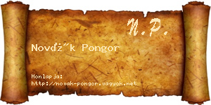 Novák Pongor névjegykártya